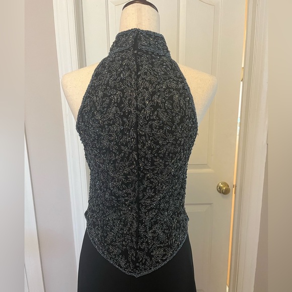 Papell Boutique sequin/beaded top and Adriana Papell long black skirt - Picture 2 of 4